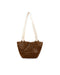2022 Moy Studio Handbag Riki Basket Bag with canvas shoulder straps tote in coco brown