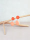 Pink and red handmade wood and acrylic ear post earrings