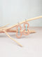 Pink handmade wood ear post geometric tropical statement earrings