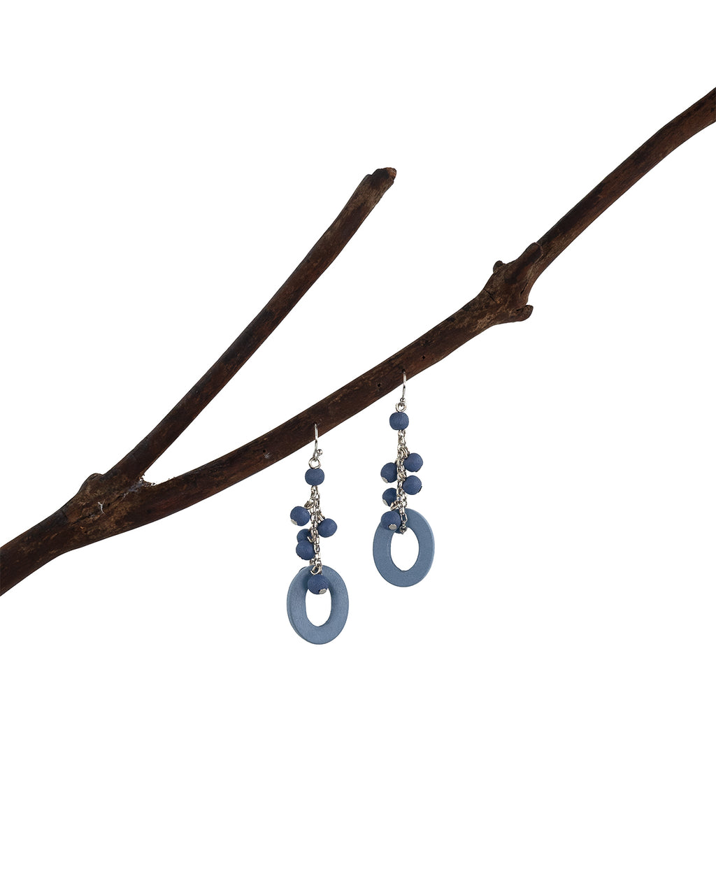 2021 blue alas handmade beads dangling wood earrings