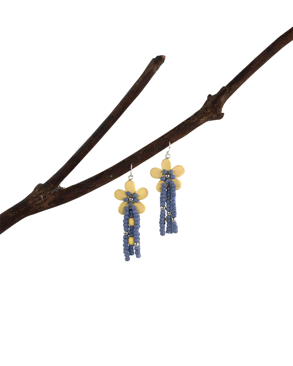 2021 yellow plumara handmade fringe dangling wood earrings