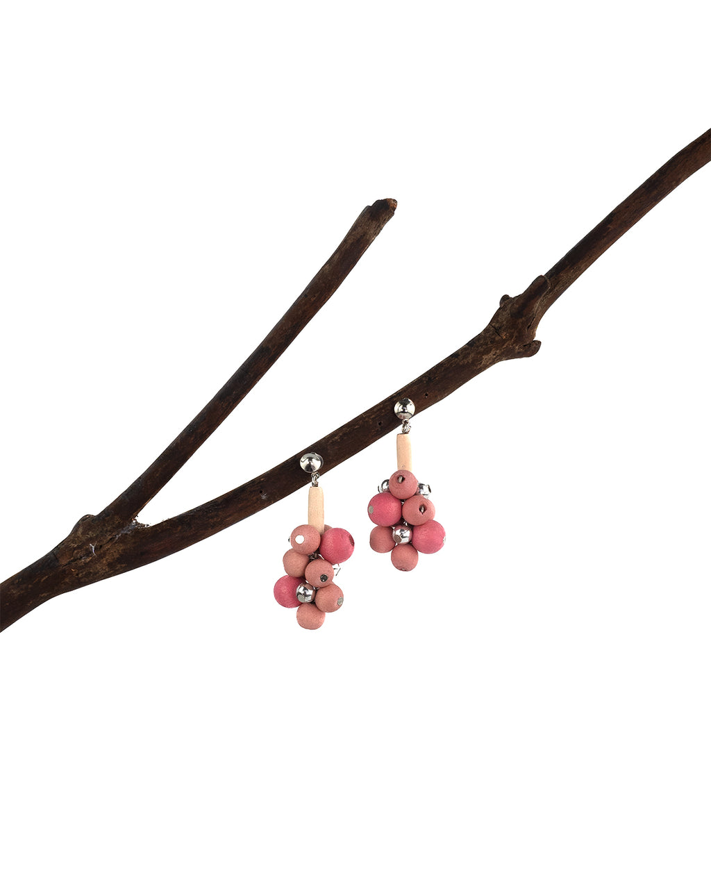 2021 pink zinia handmade beads dangling wood earrings