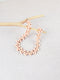 Pink handmade wood woven beads statement earrings