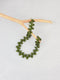 Green handmade wood woven beads statement neckalce