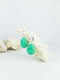 Mint handmade shell ear post tear drop statement dangling earrings