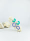 Mint and blue violet handmade wood and acrylic ear post geometric shaped statement dangling earrings